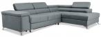 Elegancka rogówka do salonu jasnoszara Eridano 275x202 cm Matt Velvet 85 prawy