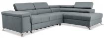 Elegancka rogówka do salonu jasnoszara Eridano 275x202 cm Matt Velvet 85 prawy