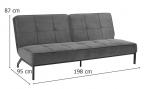 Koralowa sofa na nóżkach Perugia Actona 198x95x87 cm