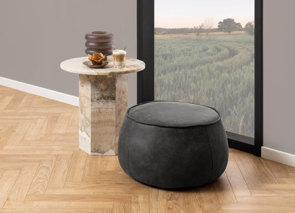 antracytowa okrągła pufa Mie Actona