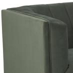 Ciemnozielona trzyosobowa sofa welurowa z przeszyciami Pasadena Actona