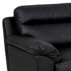 Dwuosobowa sofa skórzana czarna Moreno 146x90 cm