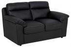 Dwuosobowa sofa skórzana czarna Moreno 146x90 cm