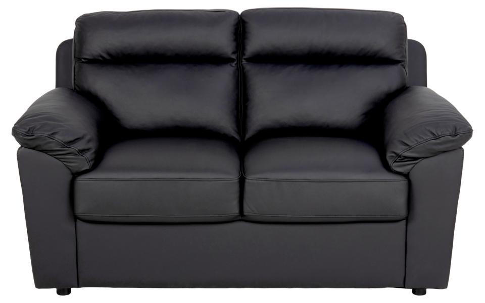dwuosobowa sofa skórzana w kolorze czarnym