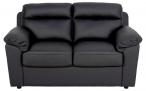 Dwuosobowa sofa skórzana czarna Moreno 146x90 cm