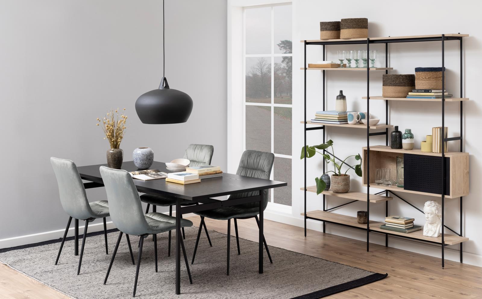 czarny stół Actona Angus dla 6 osób w stylu industrialnym