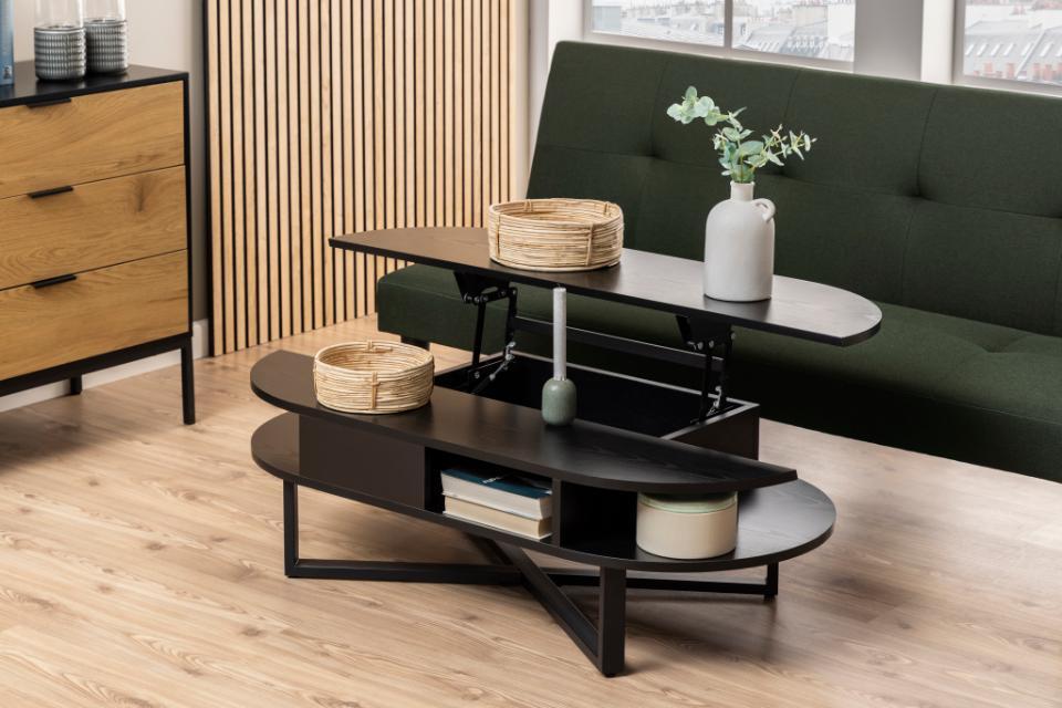 podnoszony stolik kawowy Allendale czarny