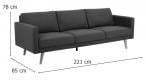 Ciemnozielona minimalistyczna sofa na drewnianych nóżkach Stella Actona