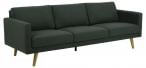Ciemnozielona minimalistyczna sofa na drewnianych nóżkach Stella Actona