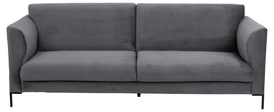 szara welurowa kanapa Conley Actona 180x82