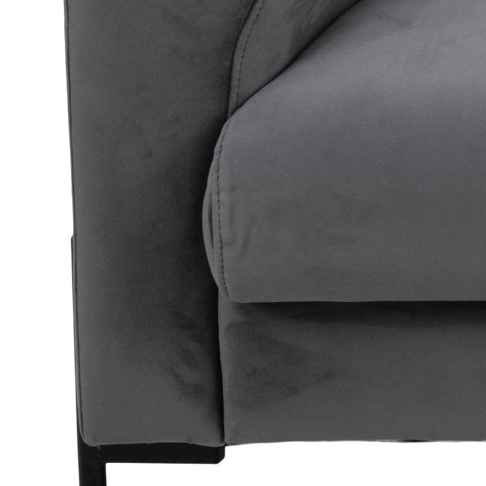 szara kanapa welurowa detale