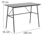 Czarne biurko Pascal Actona industrialne geometryczne 100x55 cm