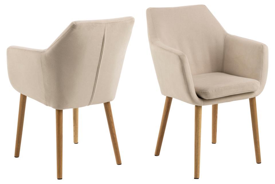 beżowe krzesła na drewnianych nogach Nora Actona