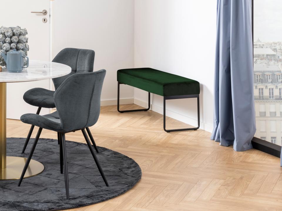 ciemnozielona ława tapicerowana do salonu