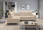 Beżowy nowoczesny wypoczynek do salonu Livio 249x184 cm Matt Velvet 08 lewy