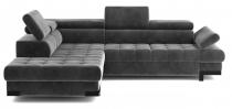 Ciemny szary narożnik Selva L 263x223 cm Matt Velvet 97 lewy