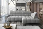 Sofa narożna Plaza L z elektryczną regulacją Matt Velvet 85 jasnoszara prawa