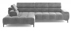 Elegancki szary narożnik Plaza L 300x216cm Matt Velvet 85 lewy