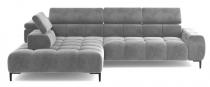 Elegancki szary narożnik Plaza L 300x216cm Matt Velvet 85 lewy
