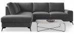 Ciemnoszary narożnik Flavio Slim z funkcją spania 255x214cm lewy