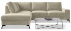 Beżowy narożnik Flavio Slim z funkcją spania 255x214cm lewy