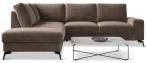 Brązowy narożnik Flavio Slim z funkcją spania 255x214cm lewy