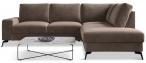 Brązowy narożnik Flavio Slim z funkcją spania 255x214cm prawy