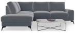 Welurowy narożnik z funkcją spania Flavio Slim jasnoszary 255x214cm lewy