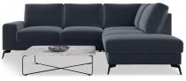 Welurowy narożnik z funkcją spania Flavio Slim ciemnoszary 255x214cm prawy