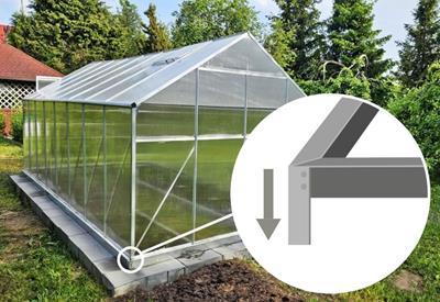 szklarnia ogrodowa z fundamentem i kotwami