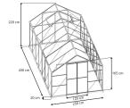 Szklarnia poliwęglanowa z fundamentem - aluminium 250x430cm