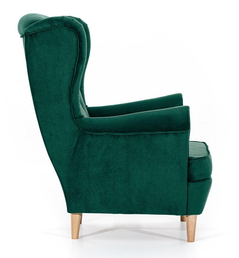 Fotel uszak zielony welur