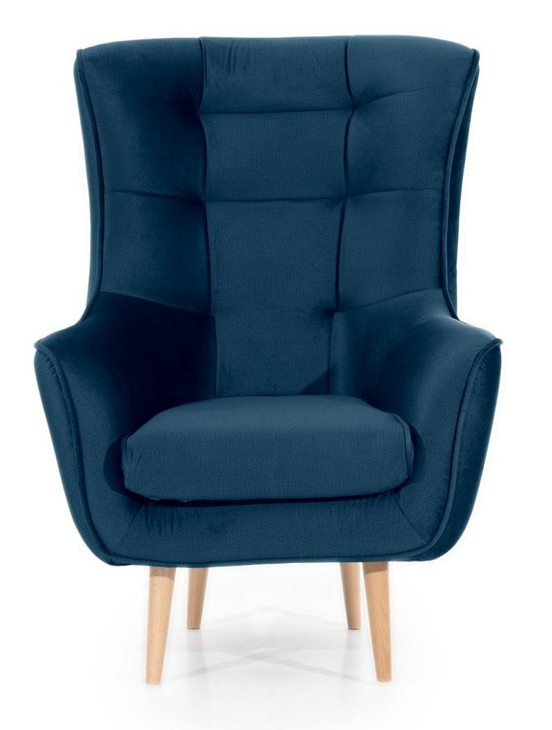 granatowy fotel do salonu