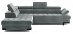 Jasny szary narożnik rozkładany Selva L 263x223 cm Matt Velvet 85 lewy
