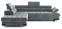 Jasny szary narożnik rozkładany Selva L 263x223 cm Matt Velvet 85 lewy