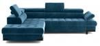 Granatowy welurowy narożnik Selva L 263x223 cm Matt Velvet 79 lewy