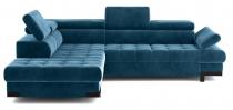 Granatowy welurowy narożnik Selva L 263x223 cm Matt Velvet 79 lewy