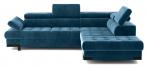 Nowoczesny rozkładany narożnik granatowy Selva L 263x223 cm Matt Velvet 79 prawy