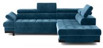 Nowoczesny rozkładany narożnik granatowy Selva L 263x223 cm Matt Velvet 79 prawy