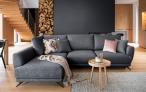 Ciemnoszary narożnik rozkładany z pojemnikiem 280x178 cm lewy Larde Solid 99