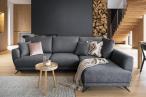 Ciemnoszary narożnik z funkcją spania 280x178 cm prawy Larde Solid 99