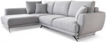 Jasny szary narożnik z funkcją spania 280x178 cm lewy Larde Solid 80