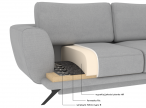Beżowy narożnik w stylu skandynawskim rozkładany 280x178 cm prawy Larde Solid 09