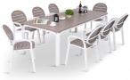 Zestaw ogrodowy z rozkładanym stołem 210-280 cm Nardi Palma Alloro 8+1 Bianco Tortora