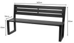 Ławka z profili stalowych 162 cm z oparciem palisander