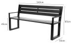 Ławka z profili z podłokietnikami 162 cm palisander