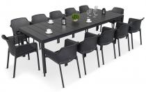 Duży komplet z rozkładanym stołem dla 12 osób 12NR210 Antracite 210-280cm