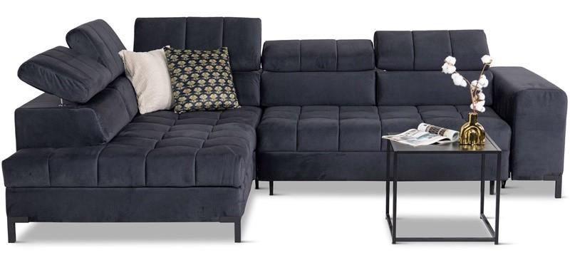 ciemnoszary narożnik Arte z przeszyciami