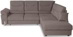 Beżowy narożnik z funkcją spania i pufą 268x230 cm Salsa trend Solar 16 prawy
