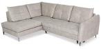 Srebrny narożnik z funkcją spania 246x183 cm Cento Letto 83 lewy